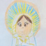 a child's drawing of the Virgin Mary